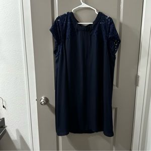 torrid lace shoulder navy dress